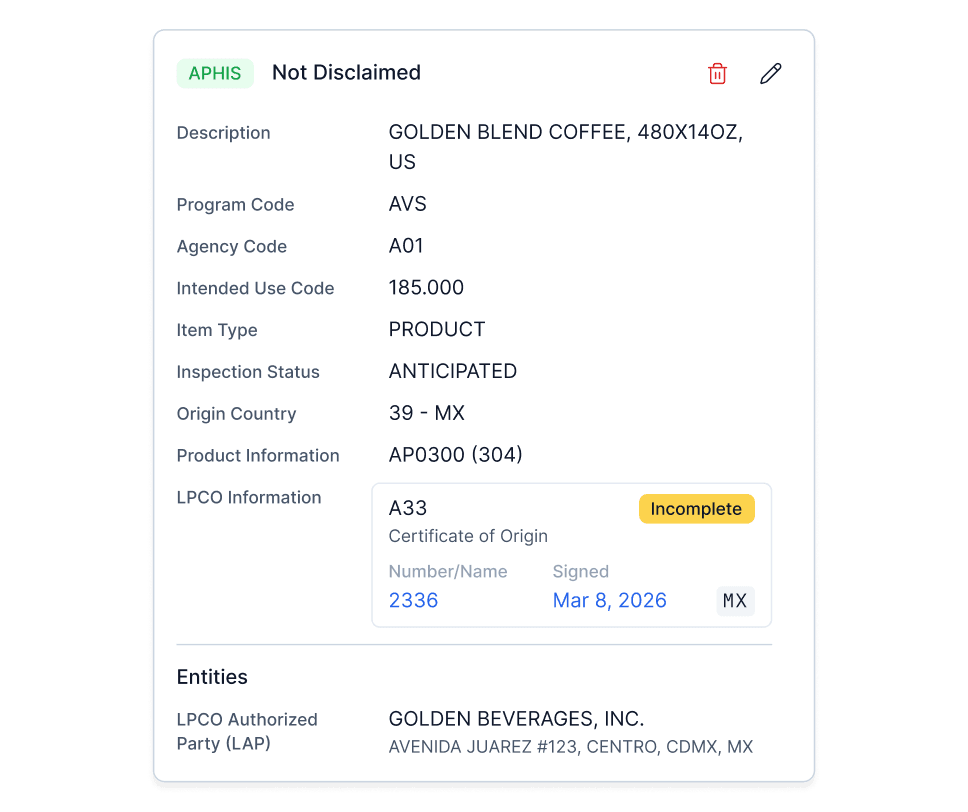 PGA Screening and Auto-Population